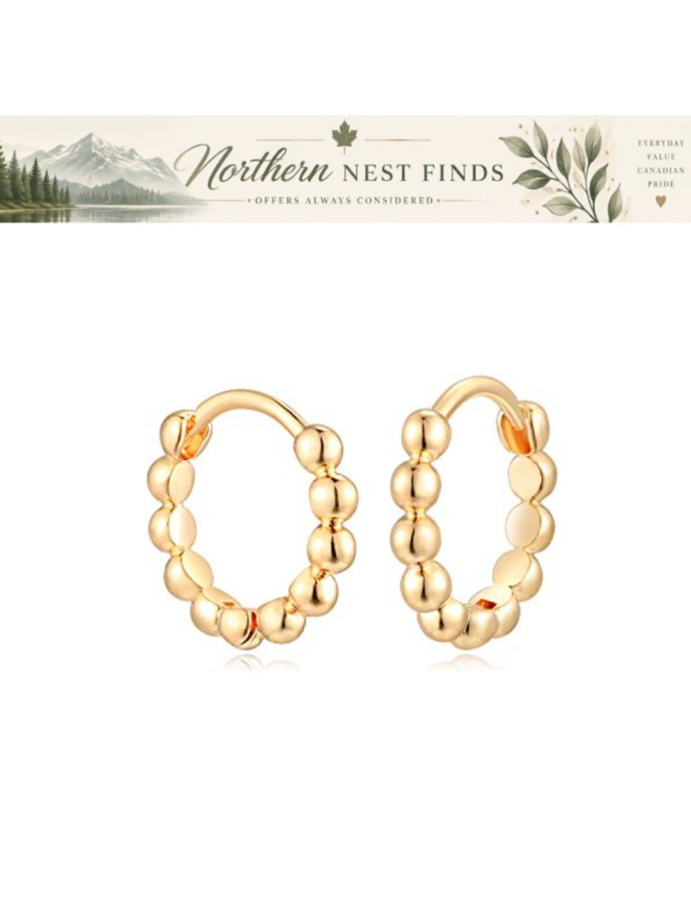 14K Gold Huggie Hoop Earrings Small Simple Hypoallergenic Everyday